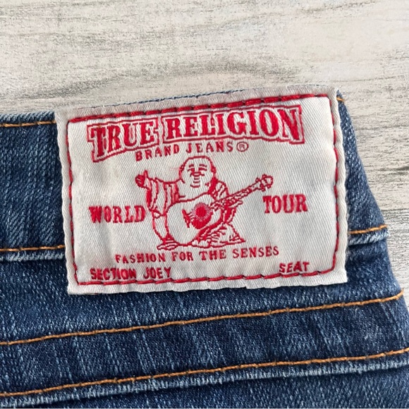 True Religion Women’s Joey Flare Leg Blue Denim Jeans Size 31X29 Petite - Picture 9 of 11